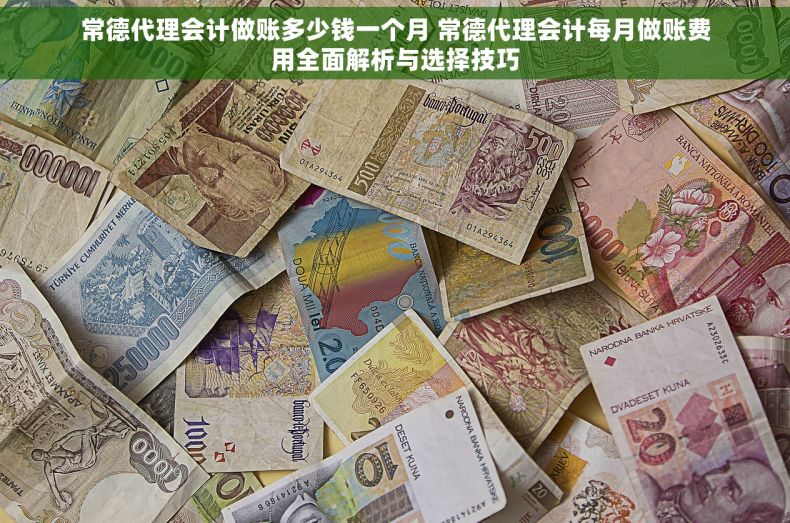 常德代理会计做账多少钱一个月 常德代理会计每月做账费用全面解析与选择技巧