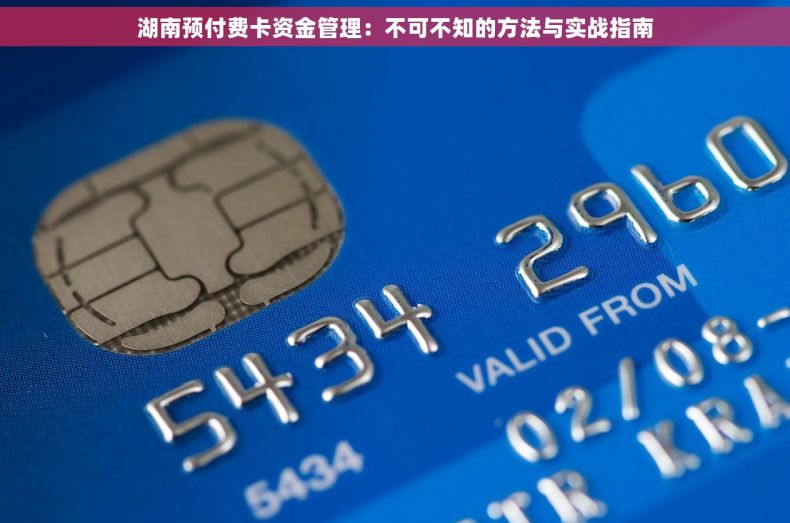 湖南预付费卡资金管理：不可不知的方法与实战指南