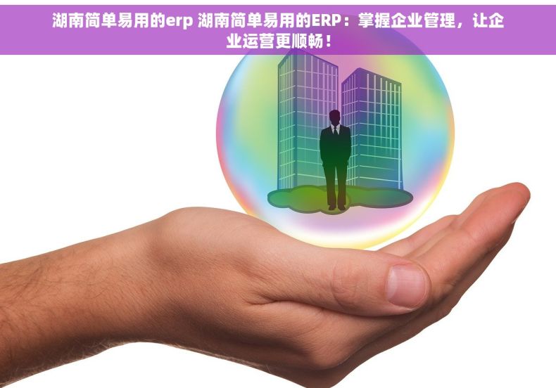 湖南简单易用的erp 湖南简单易用的ERP：掌握企业管理，让企业运营更顺畅！