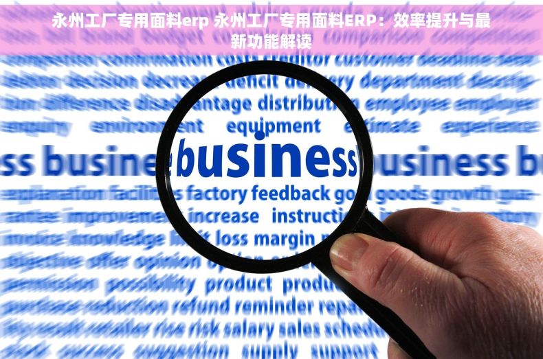永州工厂专用面料erp 永州工厂专用面料ERP：效率提升与最新功能解读