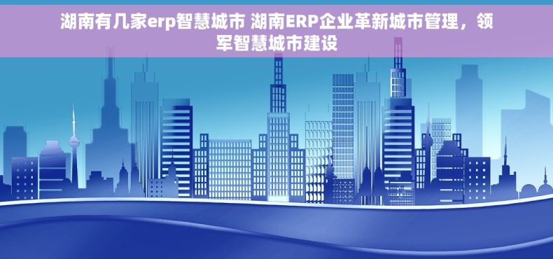 湖南有几家erp智慧城市 湖南ERP企业革新城市管理，领军智慧城市建设