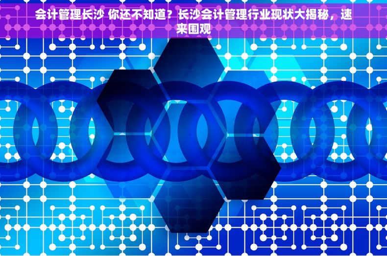 会计管理长沙 你还不知道？长沙会计管理行业现状大揭秘，速来围观