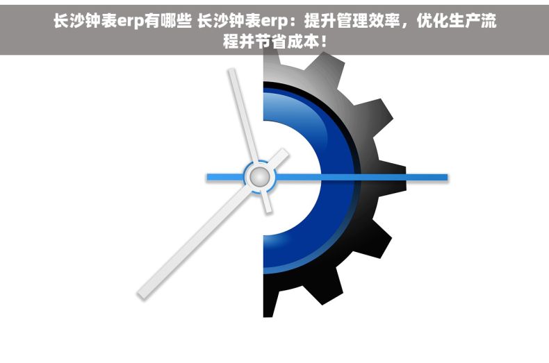 长沙钟表erp有哪些 长沙钟表erp：提升管理效率，优化生产流程并节省成本！