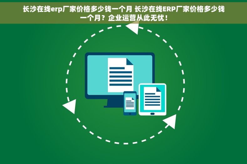 长沙在线erp厂家价格多少钱一个月 长沙在线ERP厂家价格多少钱一个月？企业运营从此无忧！