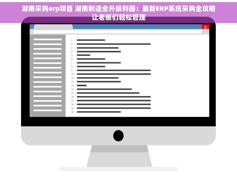 湖南采购erp项目 湖南制造业升级利器：最新ERP系统采购全攻略让老板们轻松管理