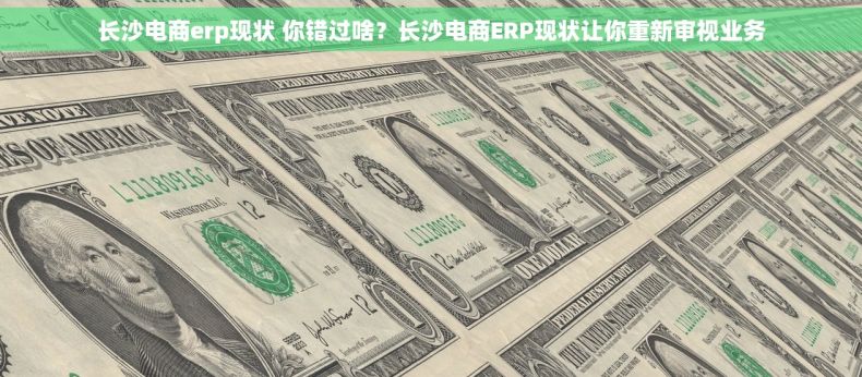 长沙电商erp现状 你错过啥？长沙电商ERP现状让你重新审视业务