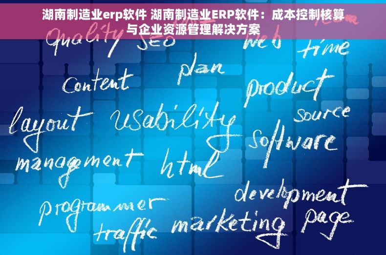 湖南制造业erp软件 湖南制造业ERP软件：成本控制核算与企业资源管理解决方案