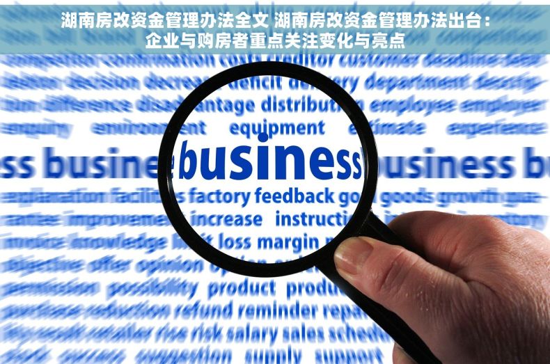 湖南房改资金管理办法全文 湖南房改资金管理办法出台：企业与购房者重点关注变化与亮点
