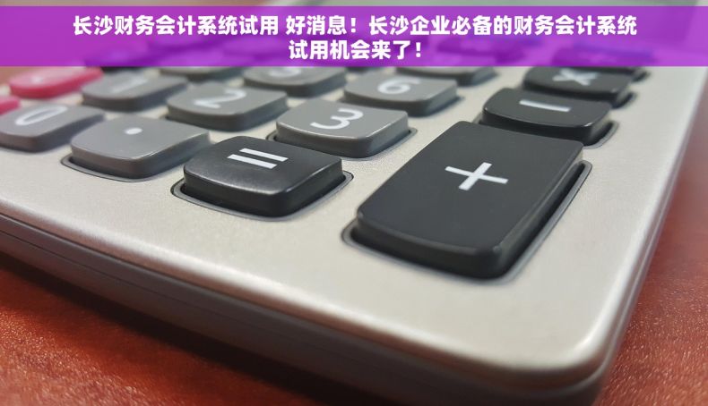 长沙财务会计系统试用 好消息！长沙企业必备的财务会计系统试用机会来了！