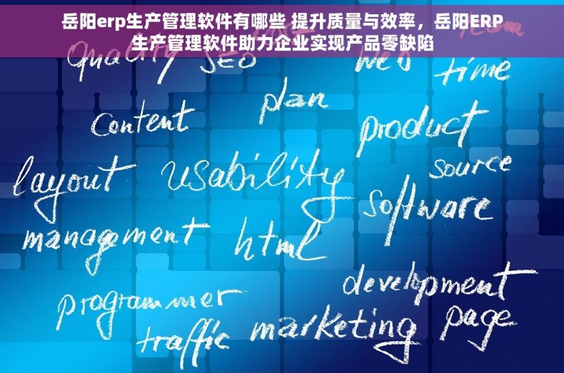 岳阳erp生产管理软件有哪些 提升质量与效率，岳阳ERP生产管理软件助力企业实现产品零缺陷