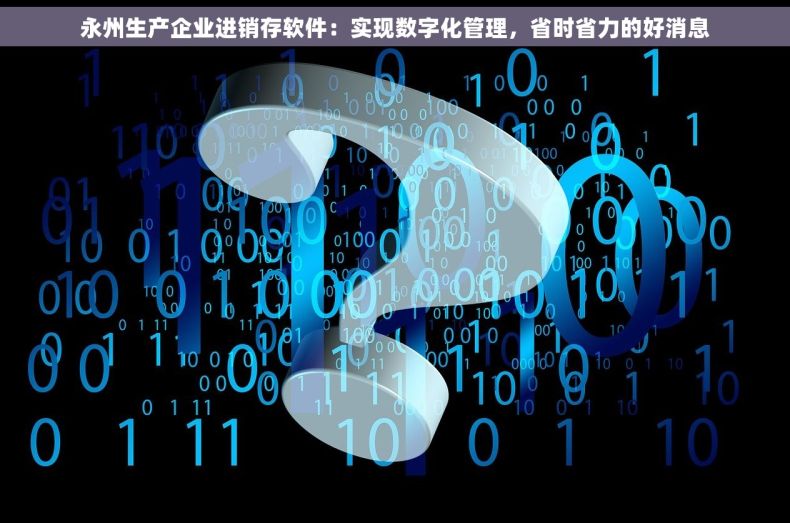 永州生产企业进销存软件：实现数字化管理，省时省力的好消息