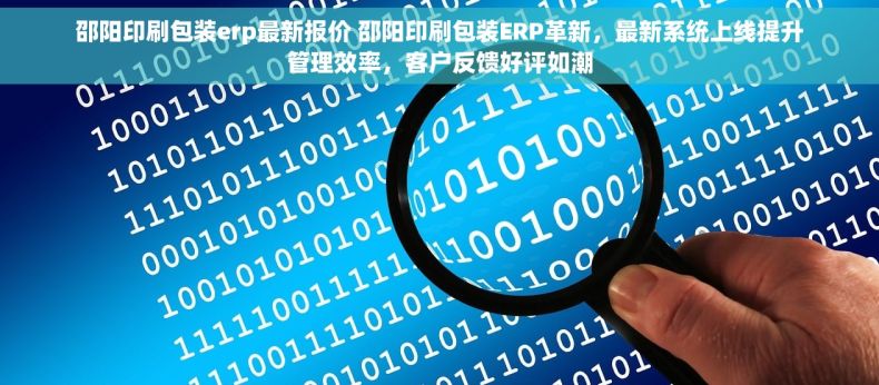 邵阳印刷包装erp最新报价 邵阳印刷包装ERP革新，最新系统上线提升管理效率，客户反馈好评如潮
