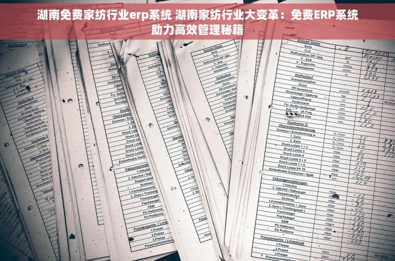 湖南免费家纺行业erp系统 湖南家纺行业大变革：免费ERP系统助力高效管理秘籍