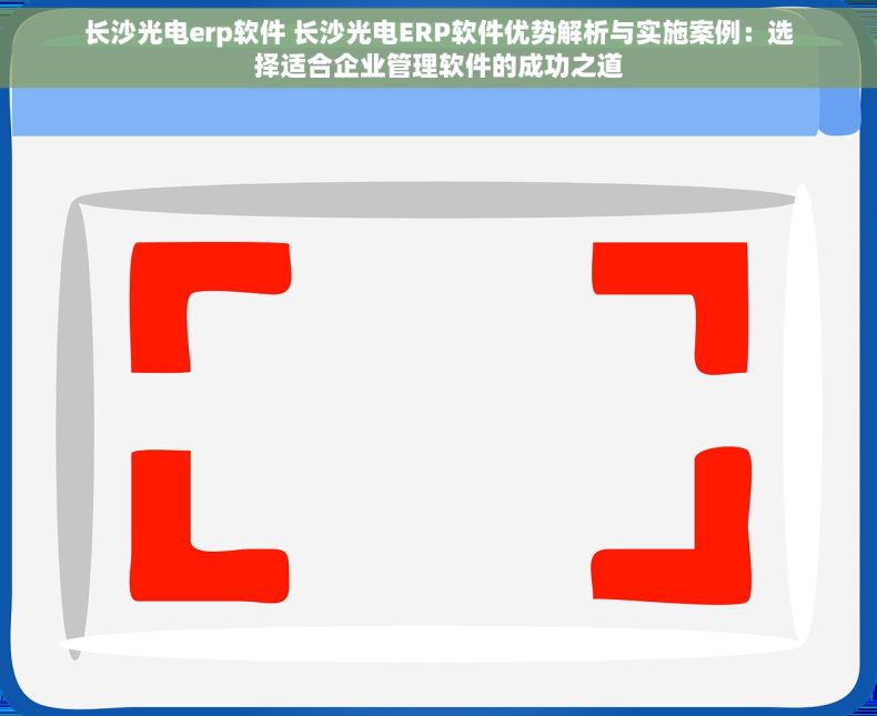 长沙光电erp软件 长沙光电ERP软件优势解析与实施案例：选择适合企业管理软件的成功之道
