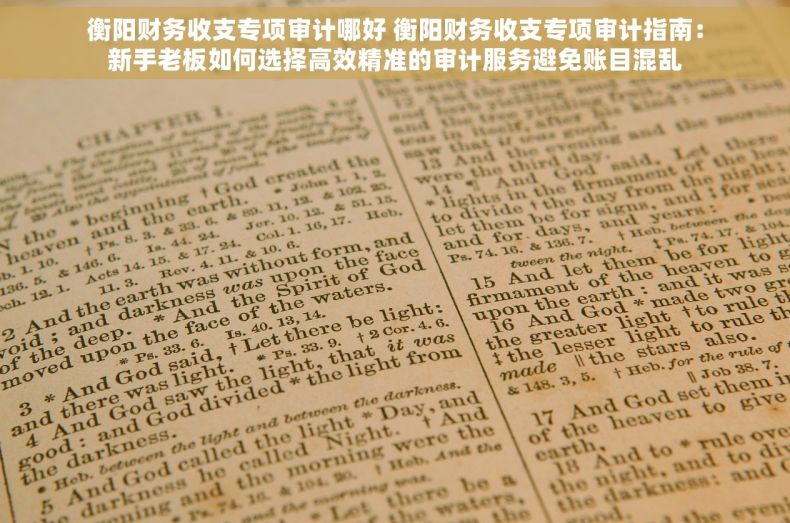衡阳财务收支专项审计哪好 衡阳财务收支专项审计指南：新手老板如何选择高效精准的审计服务避免账目混乱