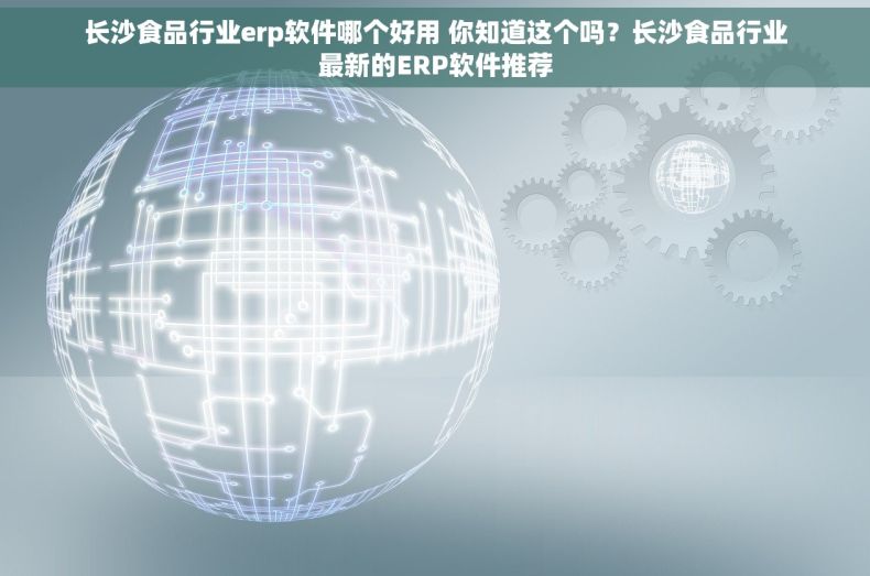 长沙食品行业erp软件哪个好用 你知道这个吗？长沙食品行业最新的ERP软件推荐