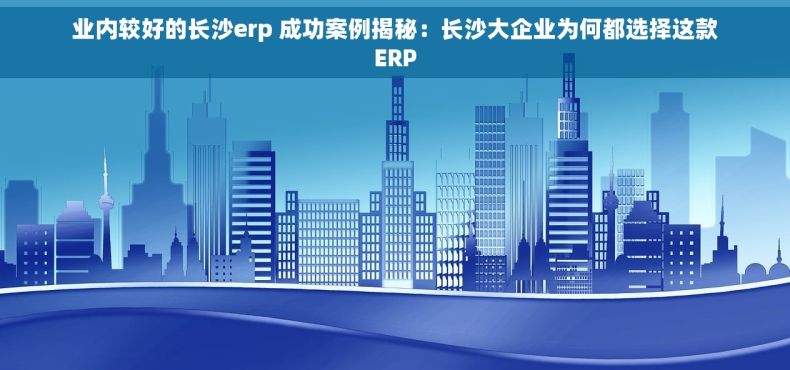 业内较好的长沙erp 成功案例揭秘：长沙大企业为何都选择这款ERP