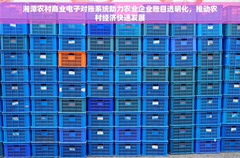 湘潭农村商业电子对账系统助力农业企业账目透明化，推动农村经济快速发展