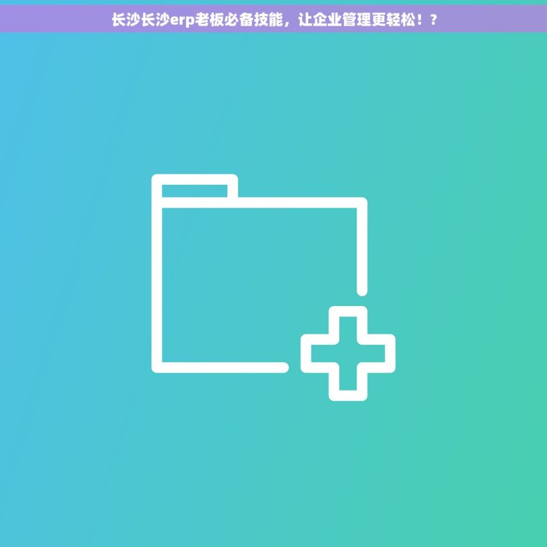 长沙长沙erp老板必备技能，让企业管理更轻松！?