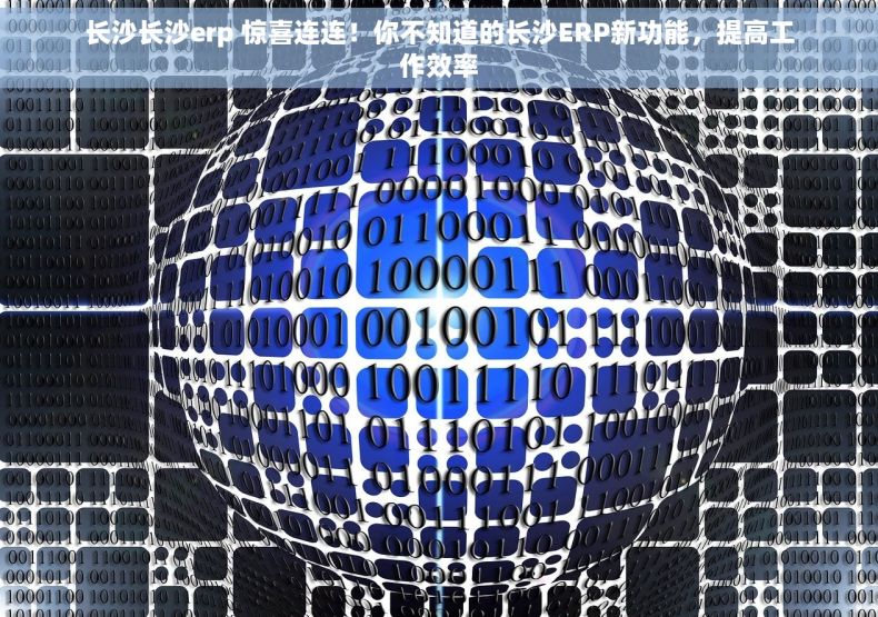 长沙长沙erp 惊喜连连！你不知道的长沙ERP新功能，提高工作效率