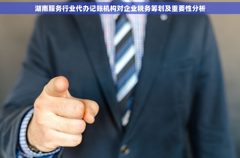 湖南服务行业代办记账机构对企业税务筹划及重要性分析