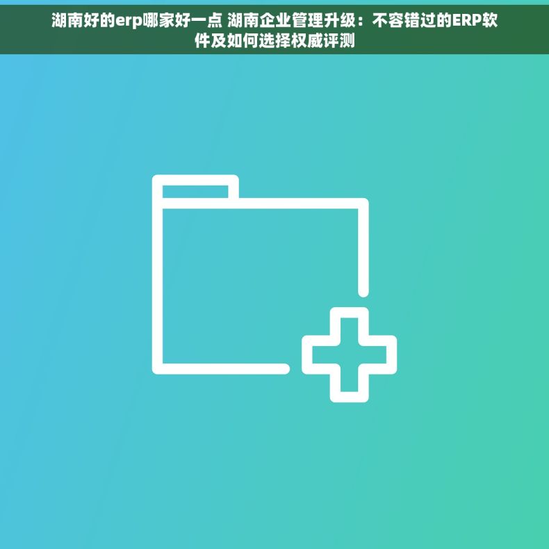 湖南好的erp哪家好一点 湖南企业管理升级：不容错过的ERP软件及如何选择权威评测