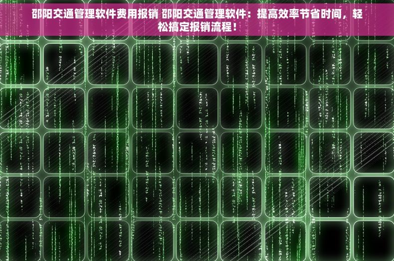 邵阳交通管理软件费用报销 邵阳交通管理软件：提高效率节省时间，轻松搞定报销流程！
