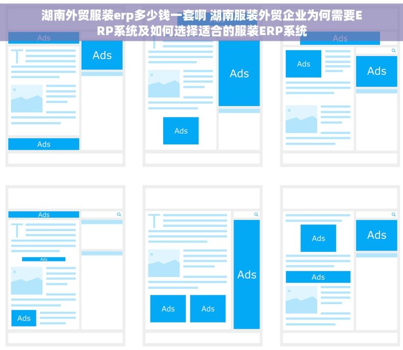 湖南外贸服装erp多少钱一套啊 湖南服装外贸企业为何需要ERP系统及如何选择适合的服装ERP系统