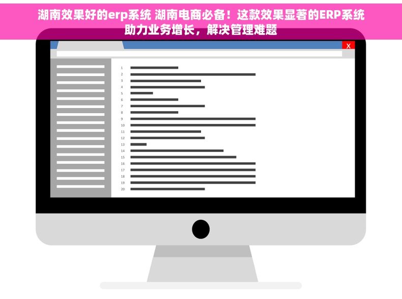 湖南效果好的erp系统 湖南电商必备！这款效果显著的ERP系统助力业务增长，解决管理难题