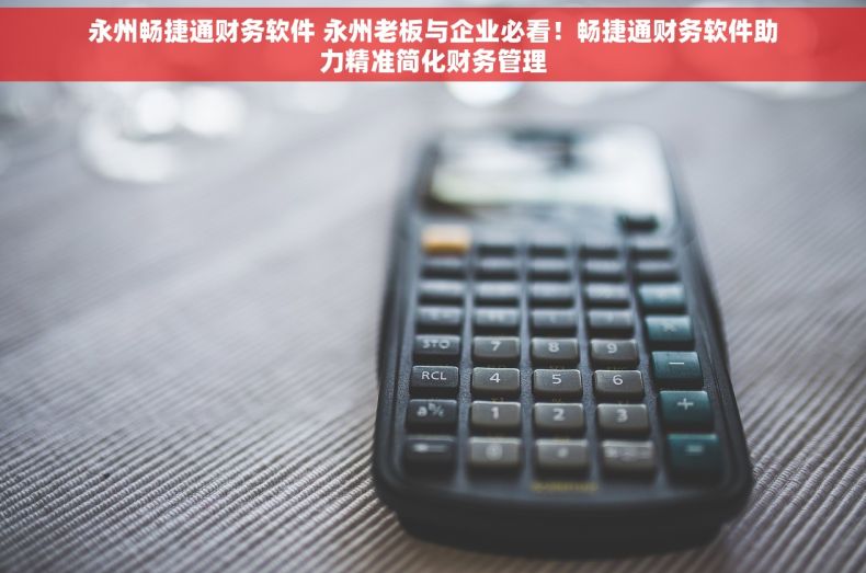 永州畅捷通财务软件 永州老板与企业必看！畅捷通财务软件助力精准简化财务管理