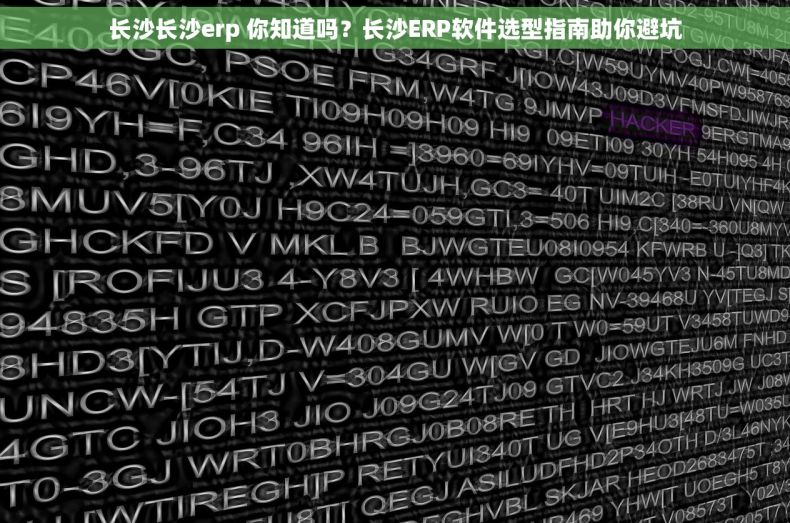 长沙长沙erp 你知道吗？长沙ERP软件选型指南助你避坑