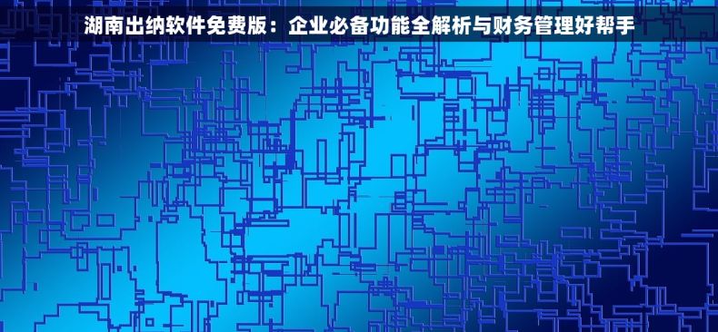 湖南出纳软件免费版：企业必备功能全解析与财务管理好帮手