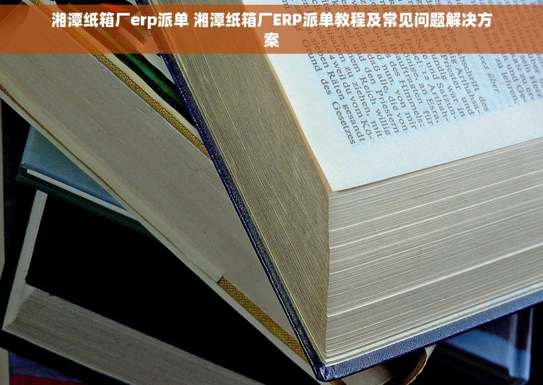 湘潭纸箱厂erp派单 湘潭纸箱厂ERP派单教程及常见问题解决方案