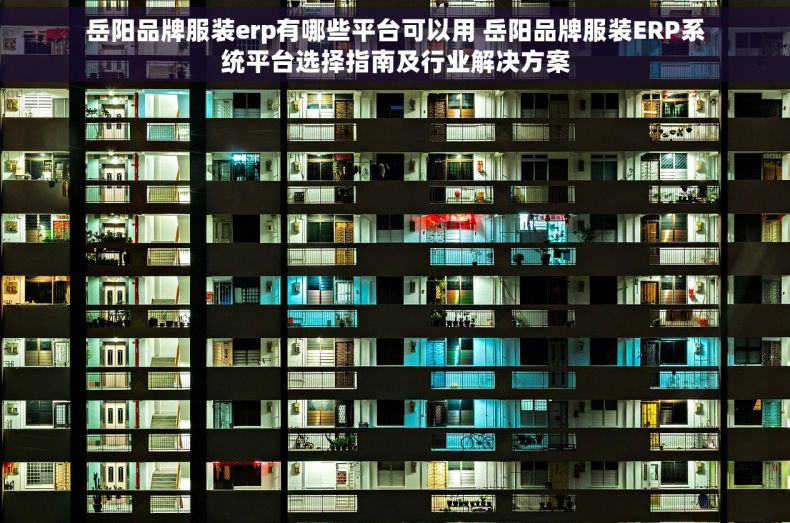 岳阳品牌服装erp有哪些平台可以用 岳阳品牌服装ERP系统平台选择指南及行业解决方案