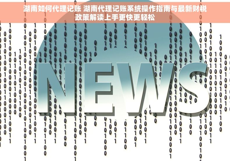 湖南如何代理记账 湖南代理记账系统操作指南与最新财税政策解读上手更快更轻松
