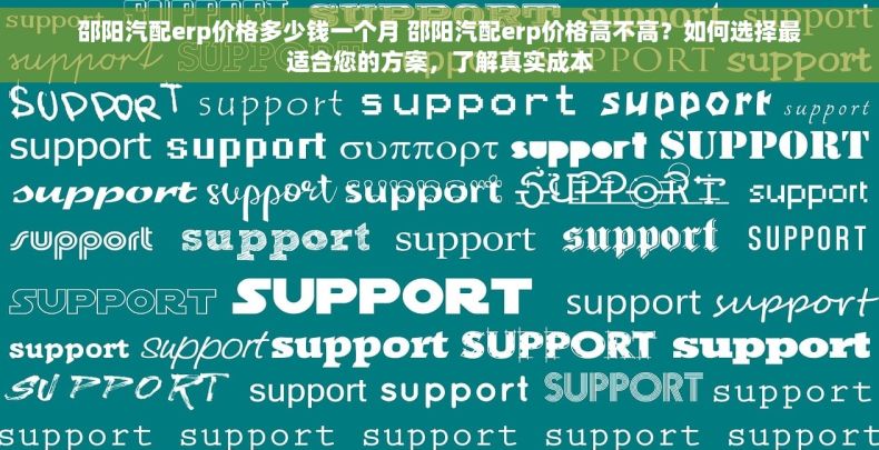 邵阳汽配erp价格多少钱一个月 邵阳汽配erp价格高不高？如何选择最适合您的方案，了解真实成本