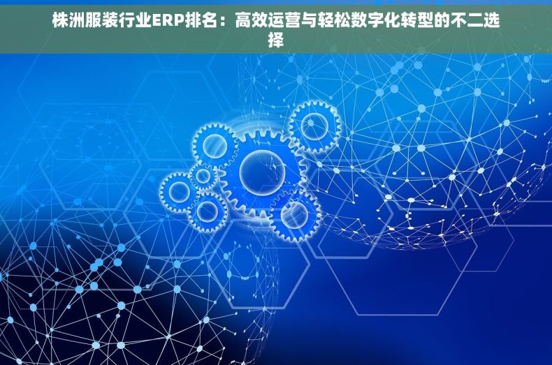 株洲服装行业ERP排名：高效运营与轻松数字化转型的不二选择