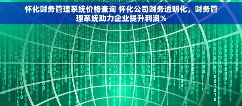 怀化财务管理系统价格查询 怀化公司财务透明化，财务管理系统助力企业提升利润%