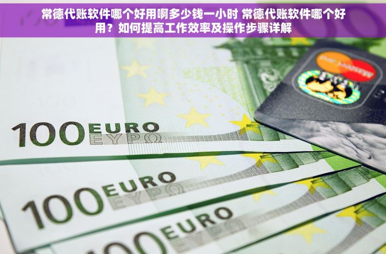 常德代账软件哪个好用啊多少钱一小时 常德代账软件哪个好用？如何提高工作效率及操作步骤详解