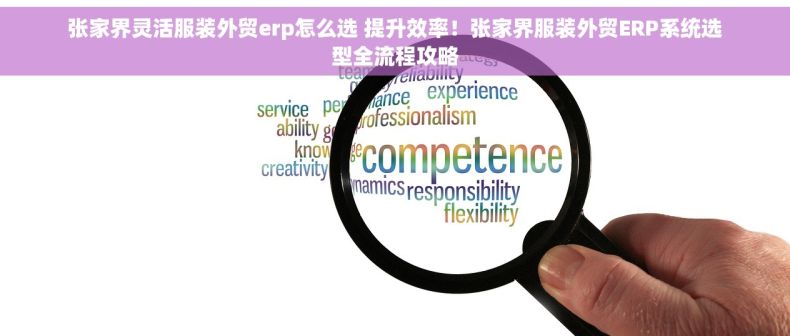 张家界灵活服装外贸erp怎么选 提升效率！张家界服装外贸ERP系统选型全流程攻略