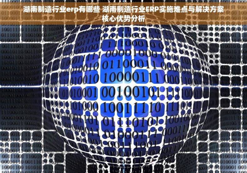 湖南制造行业erp有哪些 湖南制造行业ERP实施难点与解决方案核心优势分析
