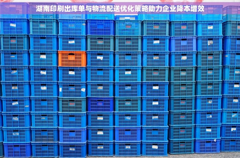 湖南印刷出库单与物流配送优化策略助力企业降本增效