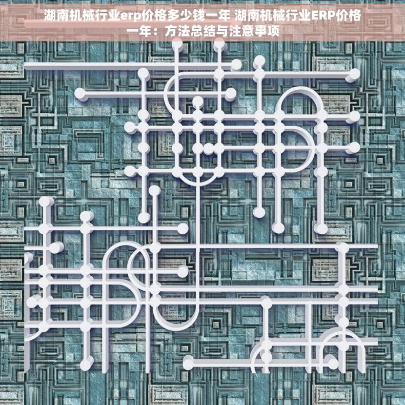 湖南机械行业erp价格多少钱一年 湖南机械行业ERP价格一年：方法总结与注意事项