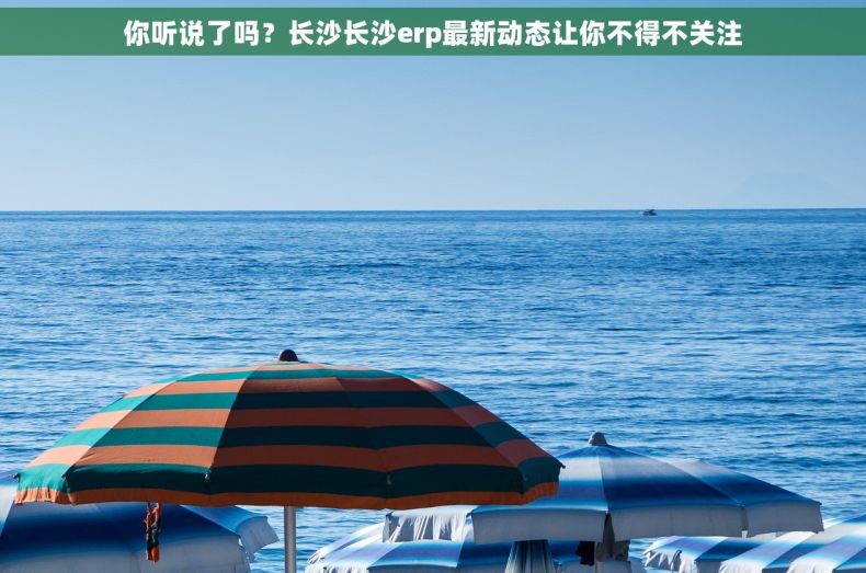 你听说了吗？长沙长沙erp最新动态让你不得不关注