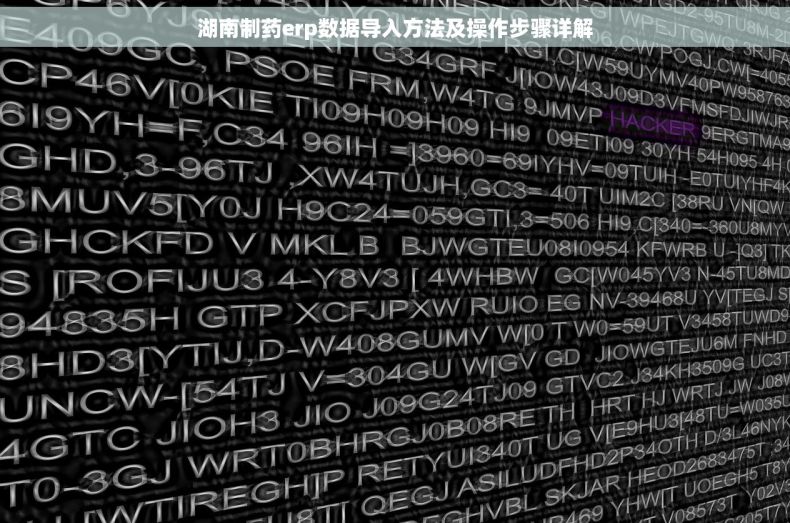 湖南制药erp数据导入方法及操作步骤详解