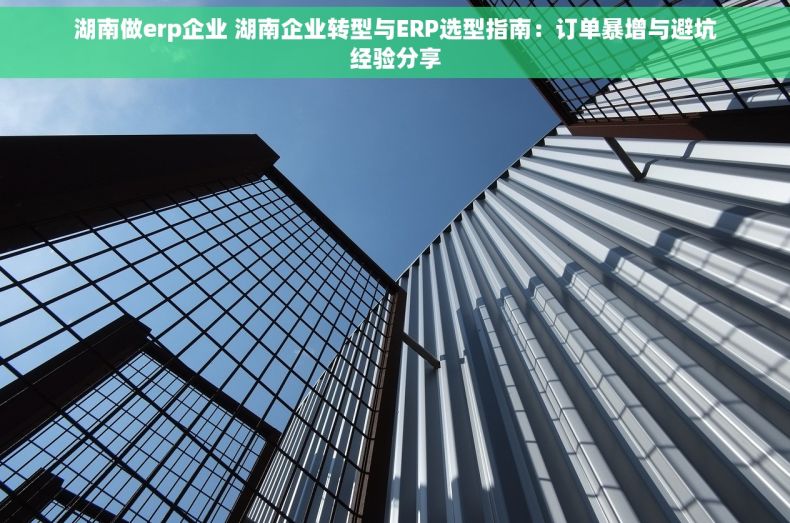 湖南做erp企业 湖南企业转型与ERP选型指南：订单暴增与避坑经验分享