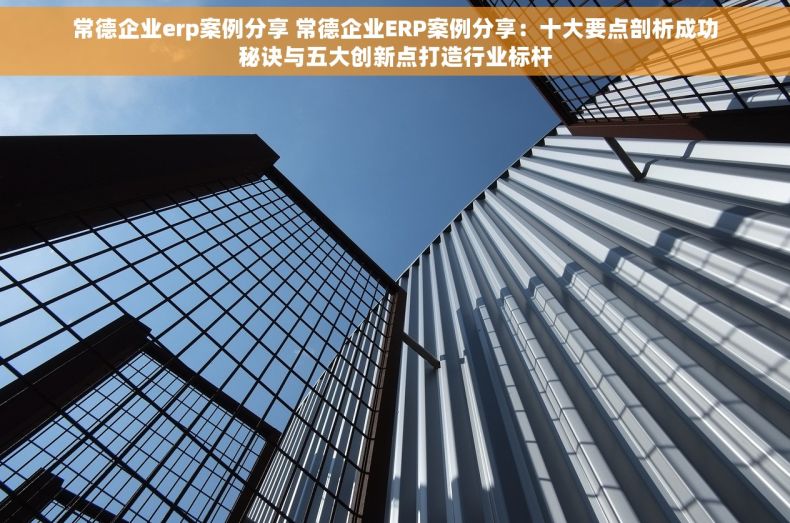 常德企业erp案例分享 常德企业ERP案例分享：十大要点剖析成功秘诀与五大创新点打造行业标杆