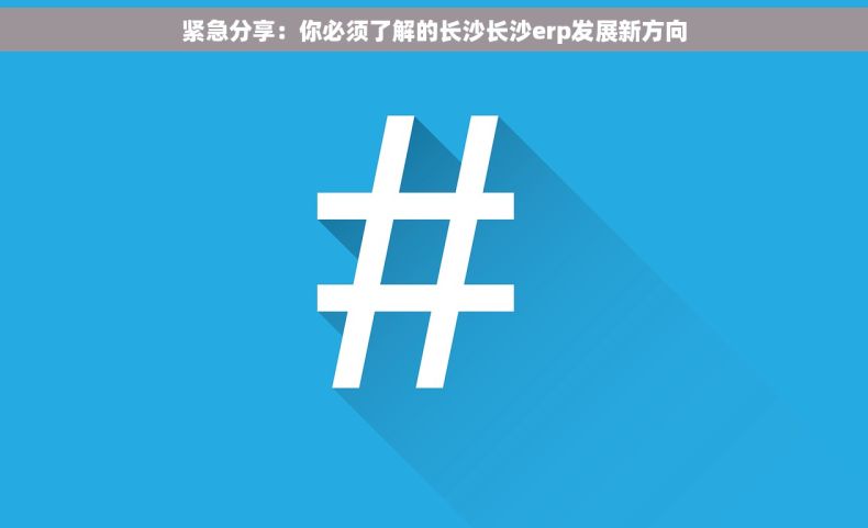 紧急分享：你必须了解的长沙长沙erp发展新方向
