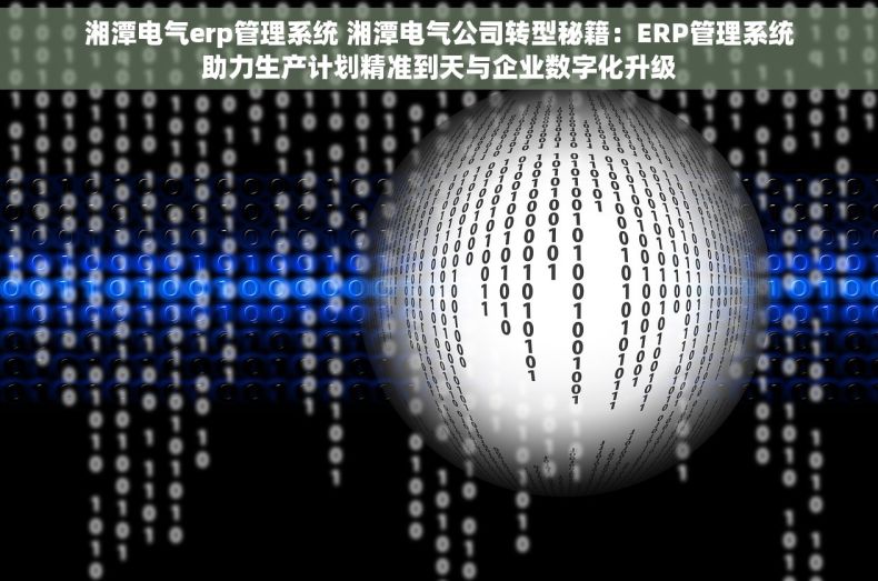 湘潭电气erp管理系统 湘潭电气公司转型秘籍：ERP管理系统助力生产计划精准到天与企业数字化升级