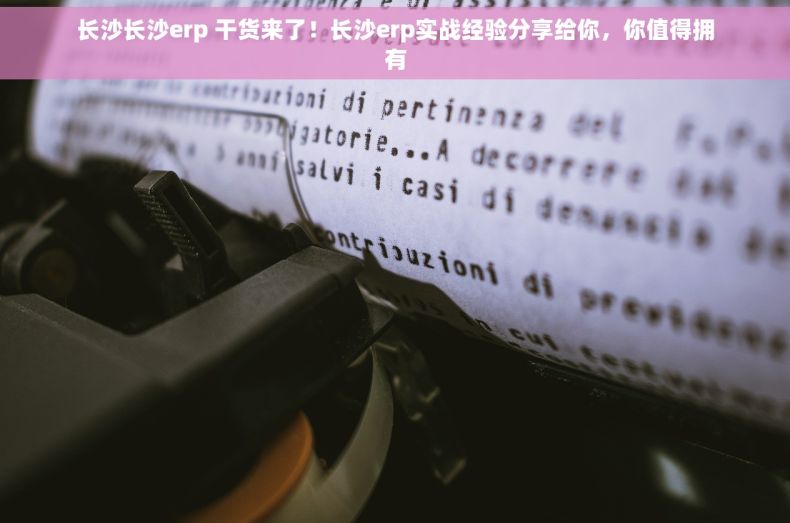 长沙长沙erp 干货来了！长沙erp实战经验分享给你，你值得拥有